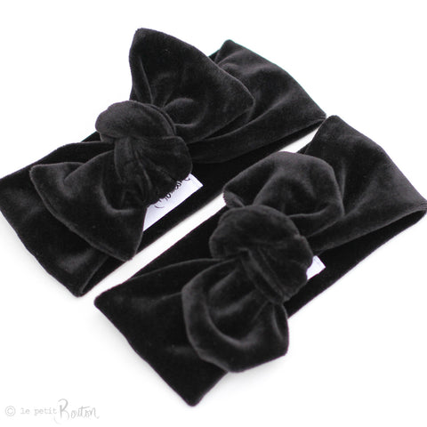 W2020 Luxe Velvet Bow Knot Headband - Black