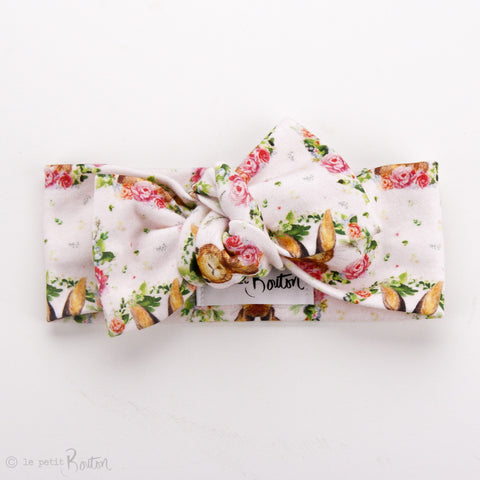 Easter - Organic Cotton Bow Knot Headband - Bunny Love, Bellarina Pink