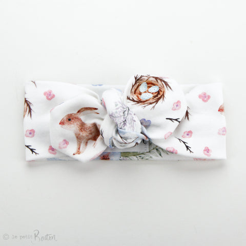 Easter - Organic Cotton Top Knot Headband - Chestnut The Bunny