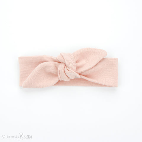 Newborn Organic Cotton Ribbed Top Knot Headband - Dusty Pink