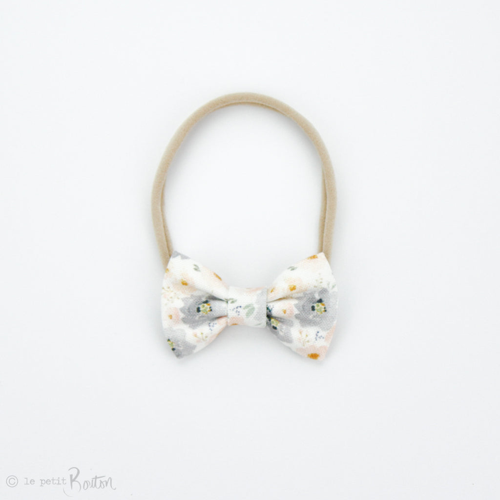 Small Linen Bow Headband - PeachMist