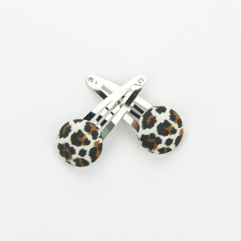 Covered Button Snap Clip Pair - Wild Child
