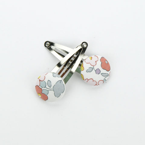 Covered Button Snap Clip Pair - Liberty Of London Fabric