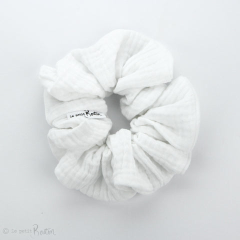 Luxe Statement Scrunchie - Double Gauze - White