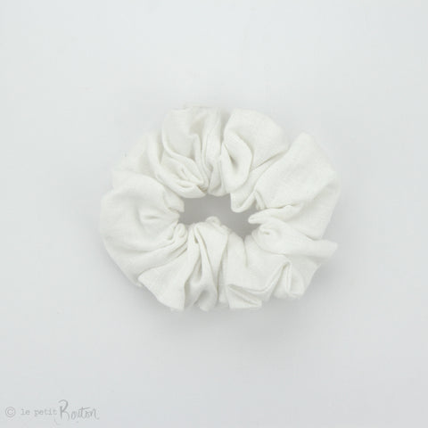 Luxe Statement Scrunchie - White Linen