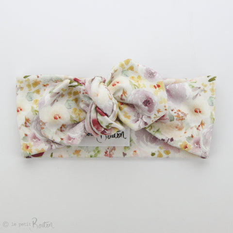 SS19 Organic Cotton Top Knot Headband - Watercolor Wildflowers