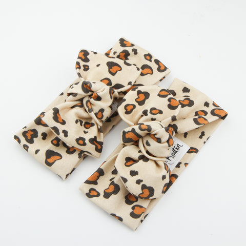 Autumn20 Organic Cotton Bow Knot Headband - EXCLUSIVE Leopard - Brick