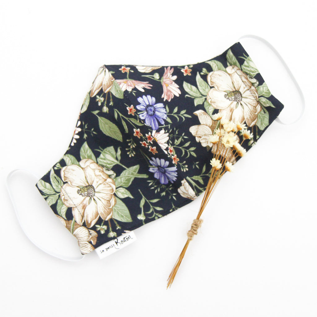 Face Masks - Navy Floral - Adult