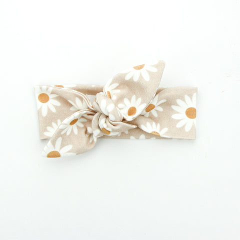 Newborn Organic Cotton Top Knot Headband - Desert Daisy