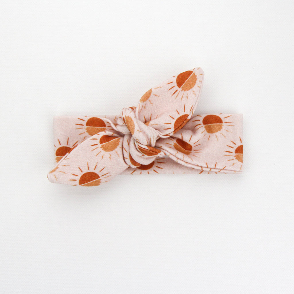 Newborn Organic Cotton Top Knot Headband - Follow The Sun