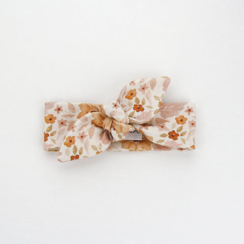 Newborn Organic Cotton Top Knot Headband - Pretty Blooms