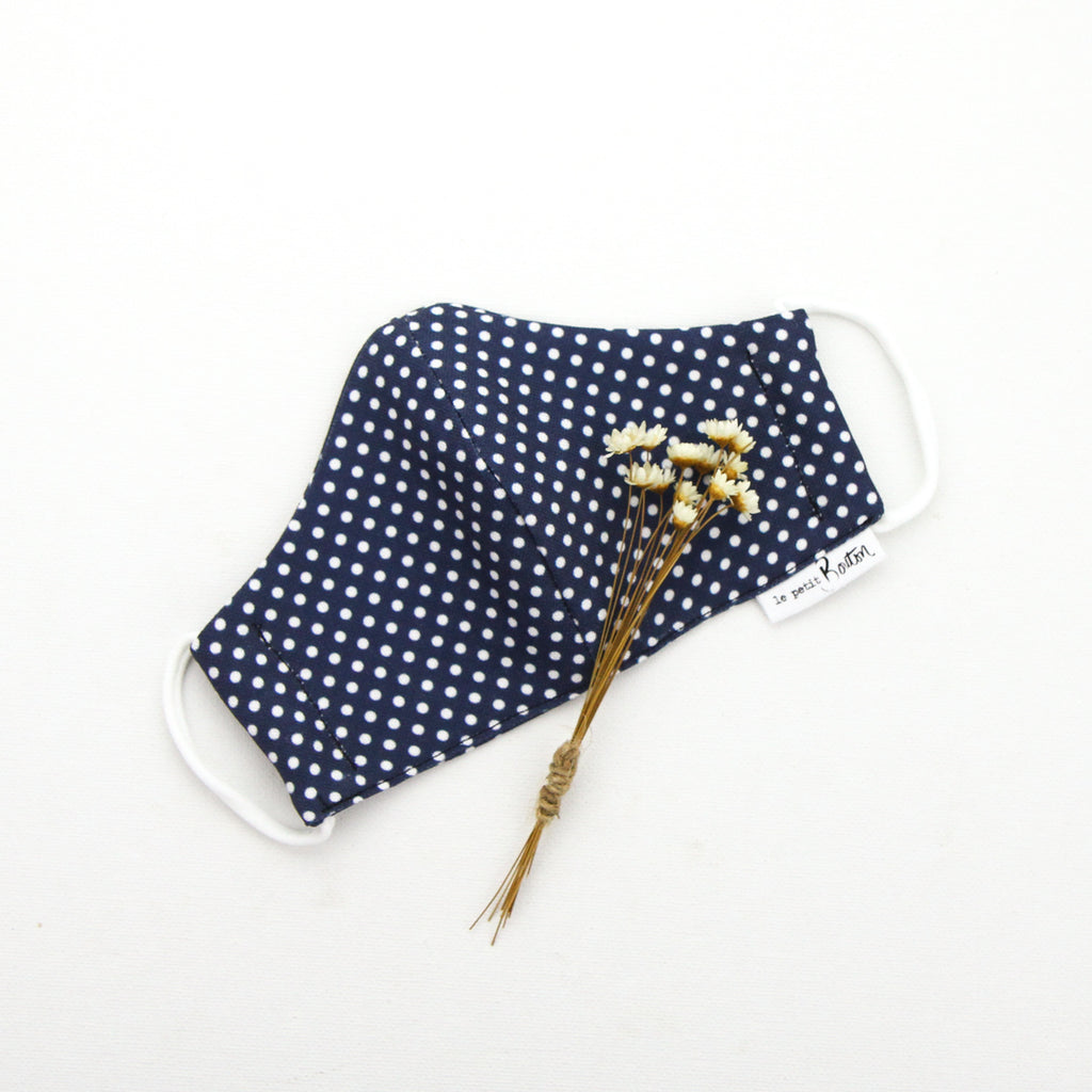 Face Mask - Navy Polkadot - Child