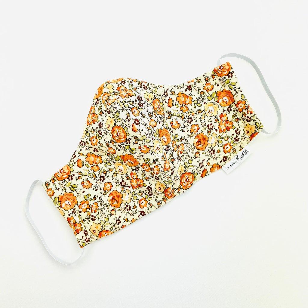 Face Masks - Vintage Tangerine Blooms - Adult