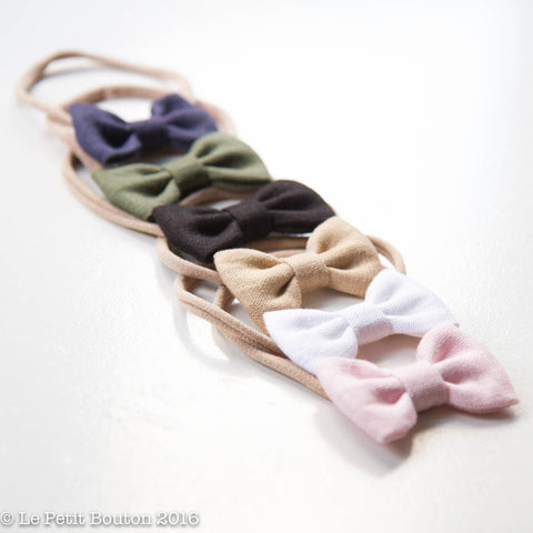 AW16 Linen Bow Headband "Chiq" Crisp White - Le Petit Bouton