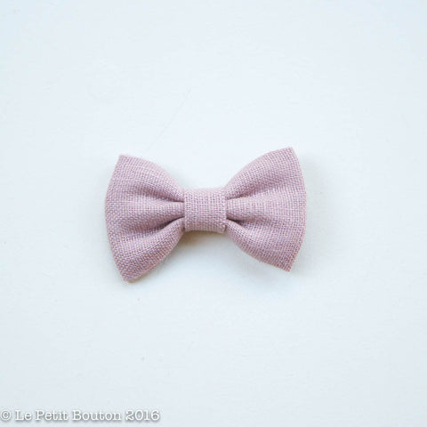 Linen Bow Hairclip " " Dusty Pink - Le Petit Bouton