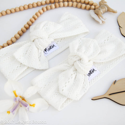 HS17 Boho White Bow Knot Headband - Le Petit Bouton