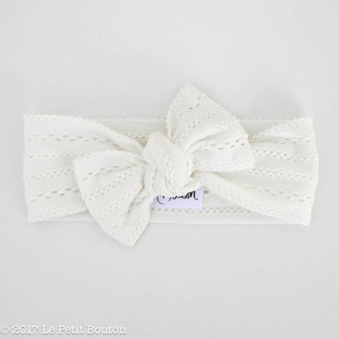 HS17 Boho White Bow Knot Headband - Le Petit Bouton