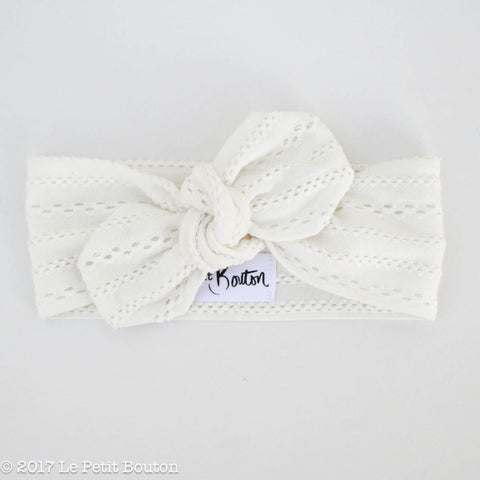 HS17 Boho White Top Knot Headband - Le Petit Bouton