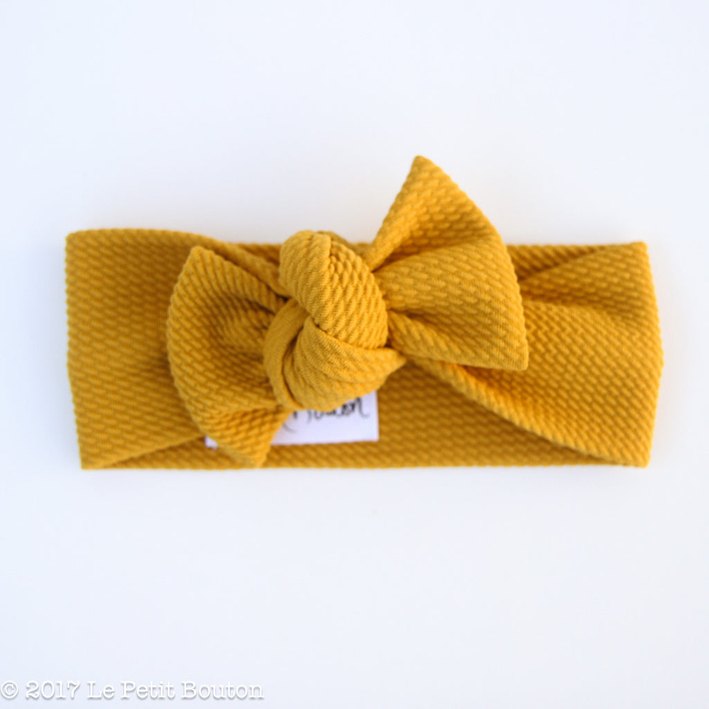 Bow Knot Headband - Textured Mustard
