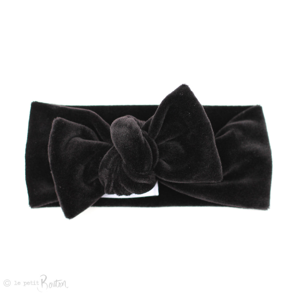W2020 Luxe Velvet Bow Knot Headband - Black