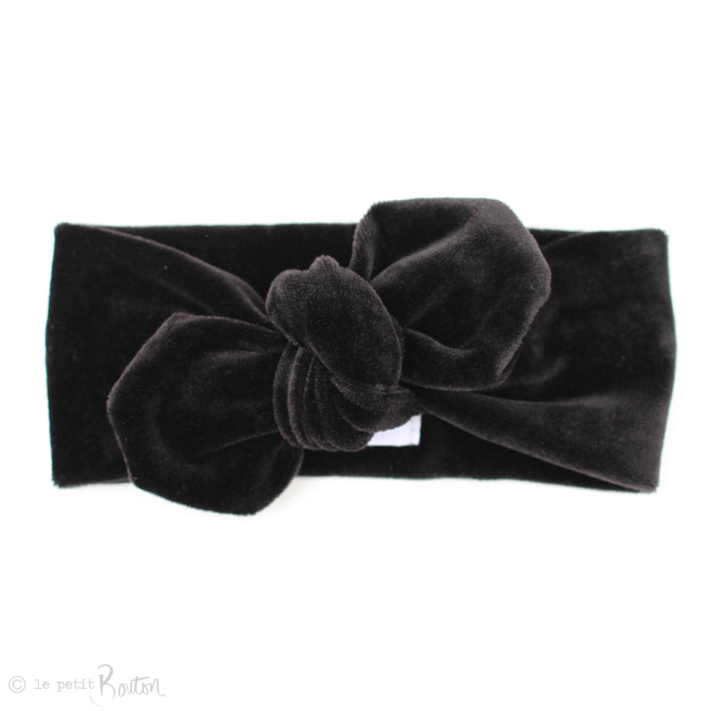 W2020 Luxe Velvet Top knot Headband - Black