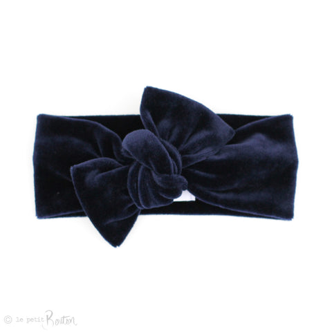 W2020 Luxe Velvet Bowknot Headband- Ink Navy