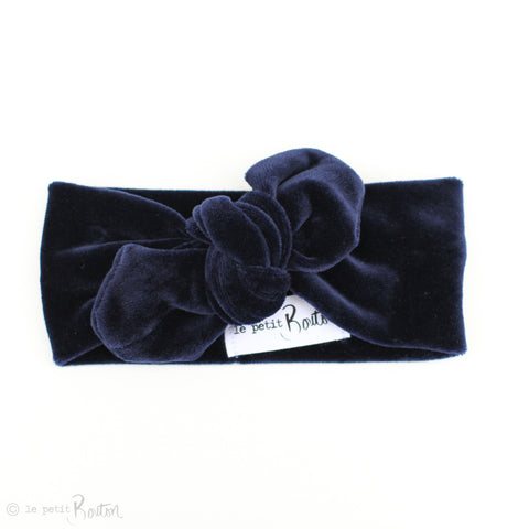 W2020 Luxe Velvet Top Knot Headband - Ink Navy