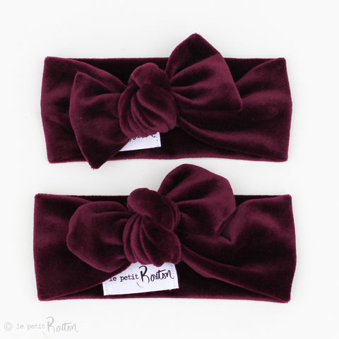 AW2020 Luxe Velvet Bow Knot headband - Plum