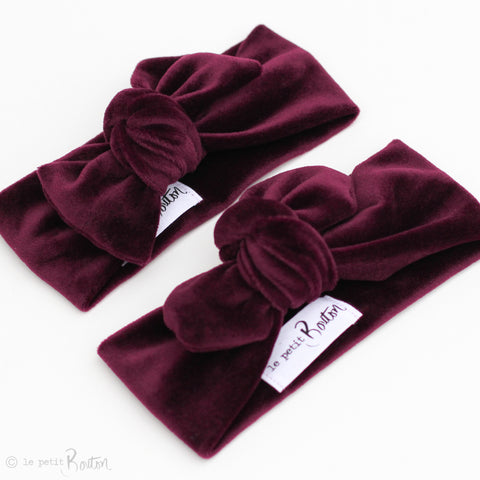 AW2020 Luxe Velvet Bow Knot headband - Plum
