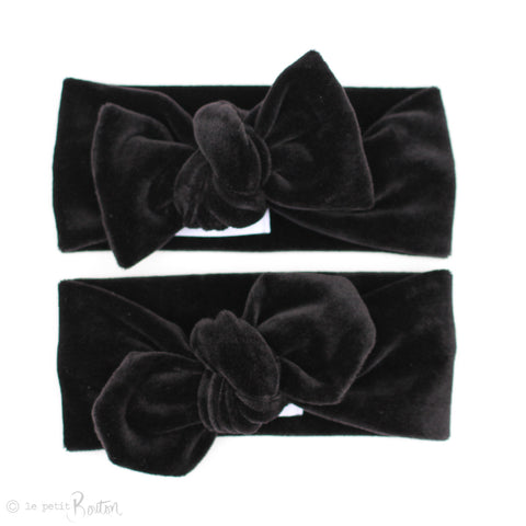 W2020 Luxe Velvet Bow Knot Headband - Black