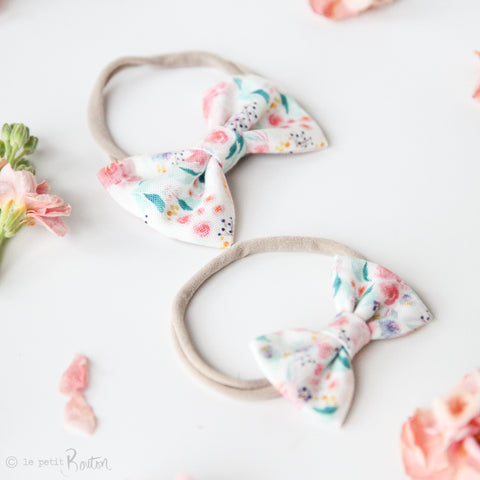 Large Linen Bow on Nylon Headband - Spring Delight
