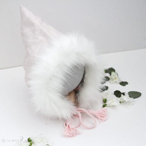 Linen Pixie Hood - Coconut Ice