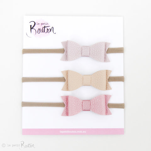 Spring/Summer17 Set of 3 Nylon Headbands - Pearled