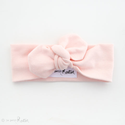 Organic Cotton Ribbed Top Knot Headband- Blush