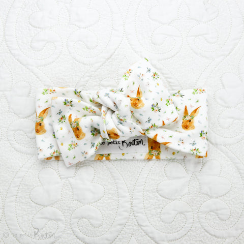 Easter - Organic Cotton Bow Knot Headband - Some Bunny Loves You