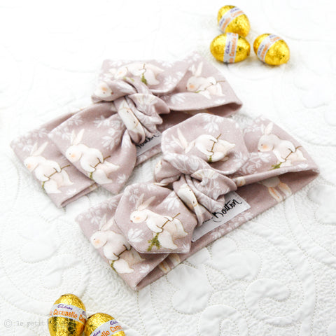Easter Drop 1 - Organic Cotton Top Knot Headband - Bunny Chill