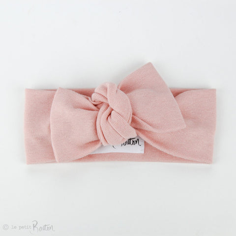 Organic Cotton Ribbed Bow Knot Headband - Dusty Pink