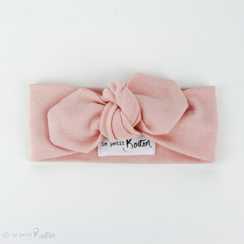 Organic Cotton Ribbed Top Knot Headband - Dusty Pink