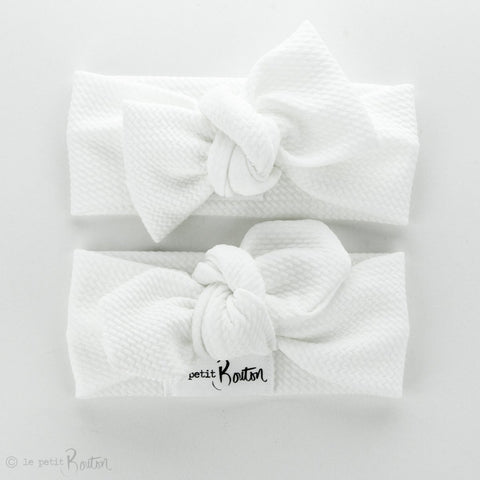 Textured Bow Knot Headband - Snow