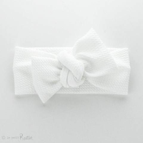 Textured Bow Knot Headband - Snow