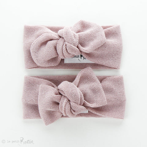 Soft Knit Bow Knot Headband - Dusty Rose