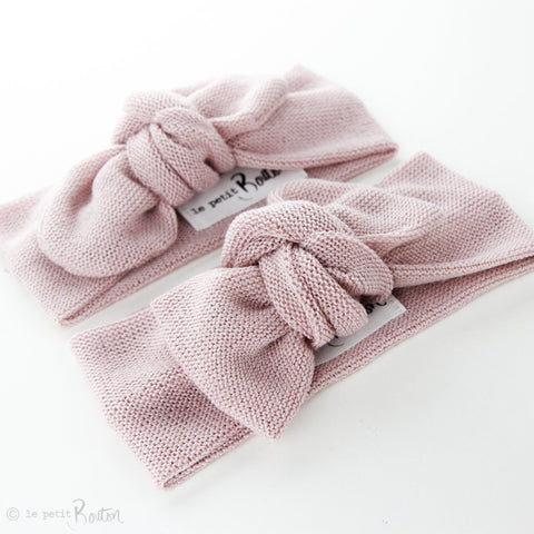 Soft Knit Bow Knot Headband - Dusty Rose