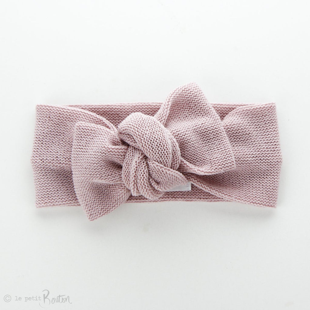 Soft Knit Bow Knot Headband - Dusty Rose