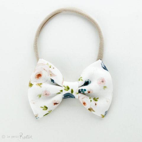 Linen Large Bow On Nylon Headband - Floral Me Autumn