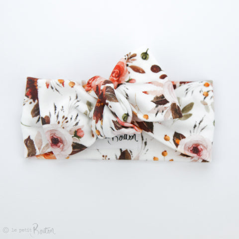 Organic Cotton Bow Knot Headband - Autumn Showers