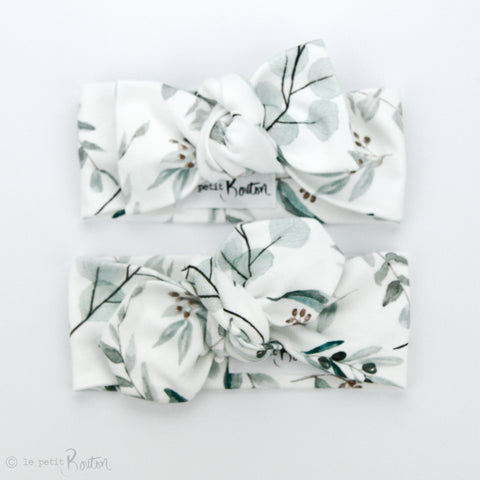 Organic Cotton Bow Knot Headband - Eucalyptus Love