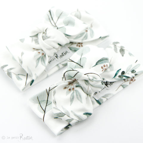 Organic Cotton Bow Knot Headband - Eucalyptus Love