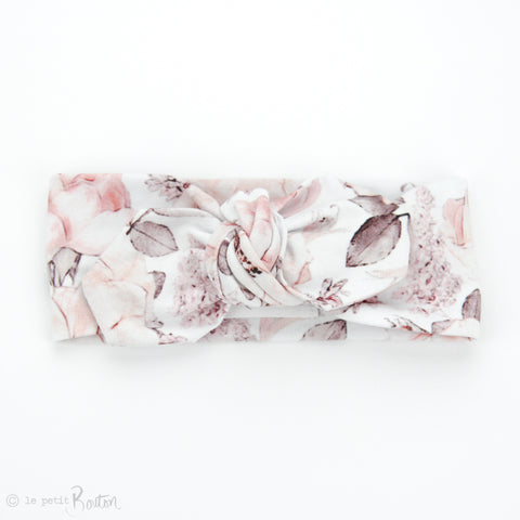 Cotton Jersey Top Knot Headband - Milk Floral