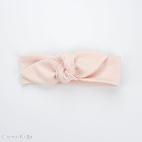 Newborn Organic Cotton Ribbed Top Knot Headband - Blush Pink