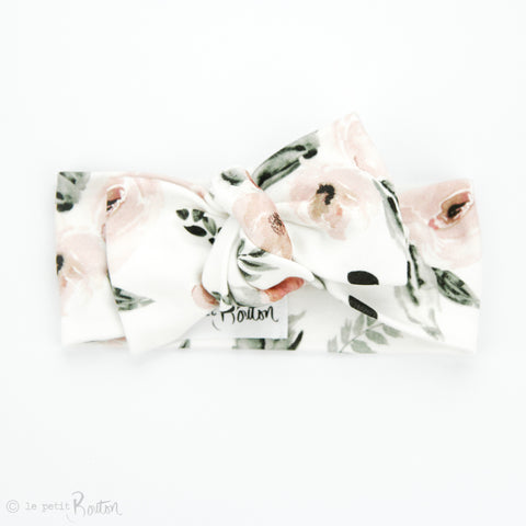 Organic Cotton Bow Knot Headband - Prettiest Peony